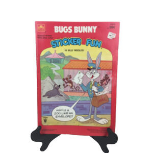 Vintage Bugs Bunny Lick Stick 1984 Sticker/Coloring uncut unused Golden Book